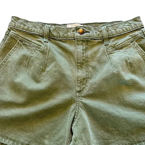 Universal Thread jean shorts women's size 12/31R green pin tuck short - Picture 3 of 12